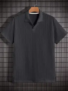 Men's Summer Short Sleeve Fitted Polo Shirt, Fitted Casual Collared, Menswear, Casual Geometric Pattern, Comfortable Business Collar Top, Perfect Gift Idea