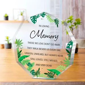 Acrylic Memorial Plaque, Clear Acrylic Memorial Plaque, Funeral Condolences Gift, Home Decor Supplies, Bereavement Memorial Gift