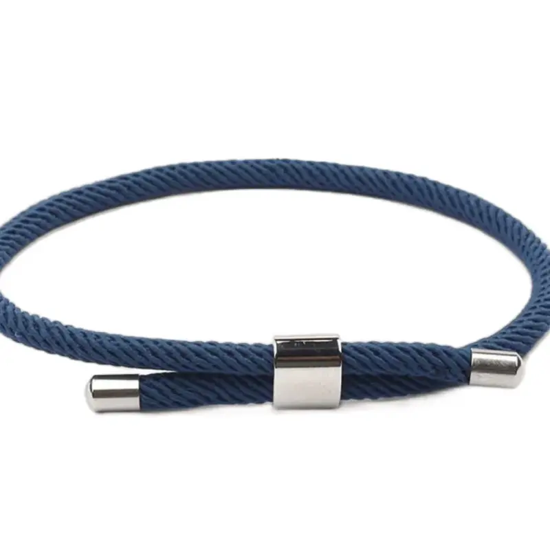 Safe Bracelett - Blue Rope with Metal Clips, Durable Design for Secure Wrist Support