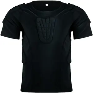 Padded Shirts Short Sleeve Compression Chest and Rib Protector T Shirt Youth Protective Gear