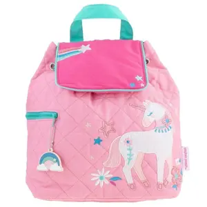 Unicorn Quilted Pink Backpack with Rainbow Accent, Durable Design, and Character Illustrations