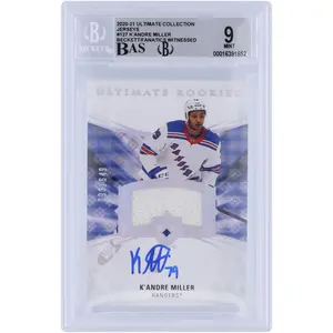 K'Andre Miller New York Rangers Autographed 2020-21 Upper Deck Ultimate Collection Jerseys Relic #127 Beckett Fanatics Witnessed Authenticated 9/10 Rookie Card - Fanatics Authentic Certified