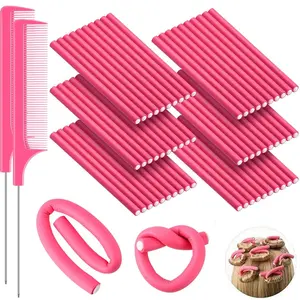 Universal Bar Sponge Curling Iron, Non-Heating Flexible Foam Comb Set, Easy-To-Use Hair Styling Tool for All Occasions, Heatless Hair Curlers