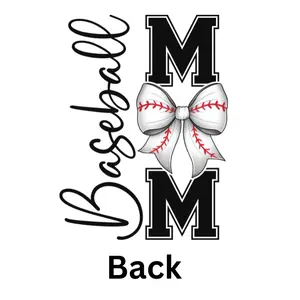 Baseball Mom With Full Back And Pocket Front Direct To Film Print, DTF Print, Ready To Press Print For T-Shirts