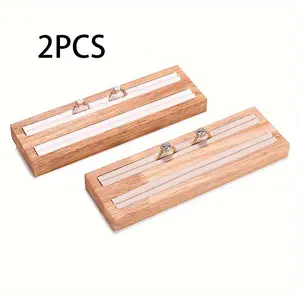 2pcs Solid Wood Ring Storage Rack, Multi-Purpose Jewelry Display Stand, Home Use Ring and Bracelet Organizer, Exhibition Photography Props