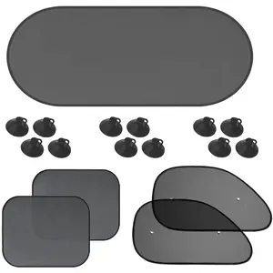 5Pack Set Car Window Shade, Auto Sun Shades for Side and Rear Window, Protection from Sun UV Rays & Heat, Sun Shade with Suction Cup Universal for Most Cars