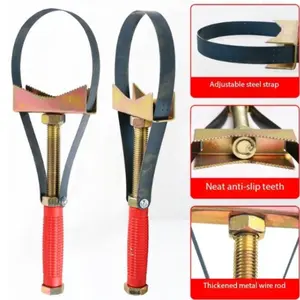 Large Adjustable Steel Band Oil Filter Wrench, Universal Fiiter Tool for Easy Oil Change, Durable and Versatile Automotive Vehicle Tool, Car Repair Tool