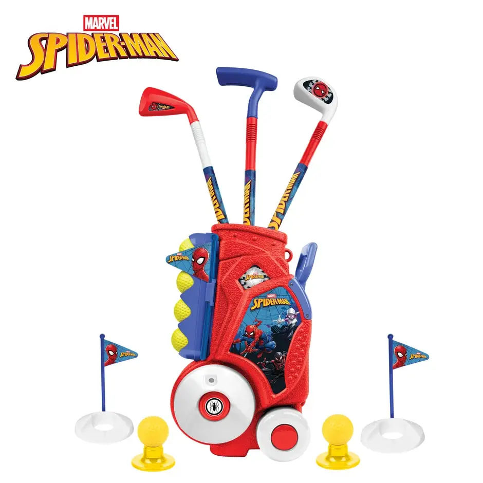 Golf Caddy Playset –with Tabletop Putting Mat, 3 Golf Clubs, Balls, Tees & Practice Cups, Ages 3+