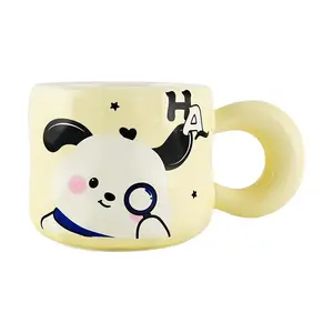 Golden Lion Cute Dog Water Bottle 450ML, Portable Kawaii Puppy Tumbler for Kids & Adults, 9x8.5CM