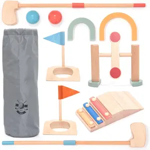 UMU Wooden Mini Golf Set for Kids - 6 Obstacles Indoor & Outdoor Golf Toy with Balls & Clubs - Creative Learning Toy for Boys & Girls Ages 3-6 - Safe Durable Materials - Boosts Motor Skills & Focus