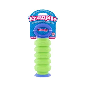 Krumples Plungy GREEN - Ridiculously Fun Playthings for Ages 1 - 99 Made from Food Grade Silicone!