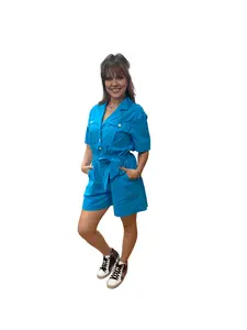 Oversized Button Down Utility Romper