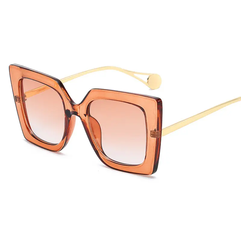 Oversized Square Pearl Inlay Arm Cat Eye Fashion Sunglasses