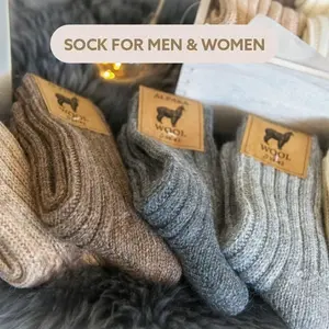 Follkee Alpaca Wool Socks Women's and Men's Perfect for Spring Hiking, Trekking Great Gift Idea
