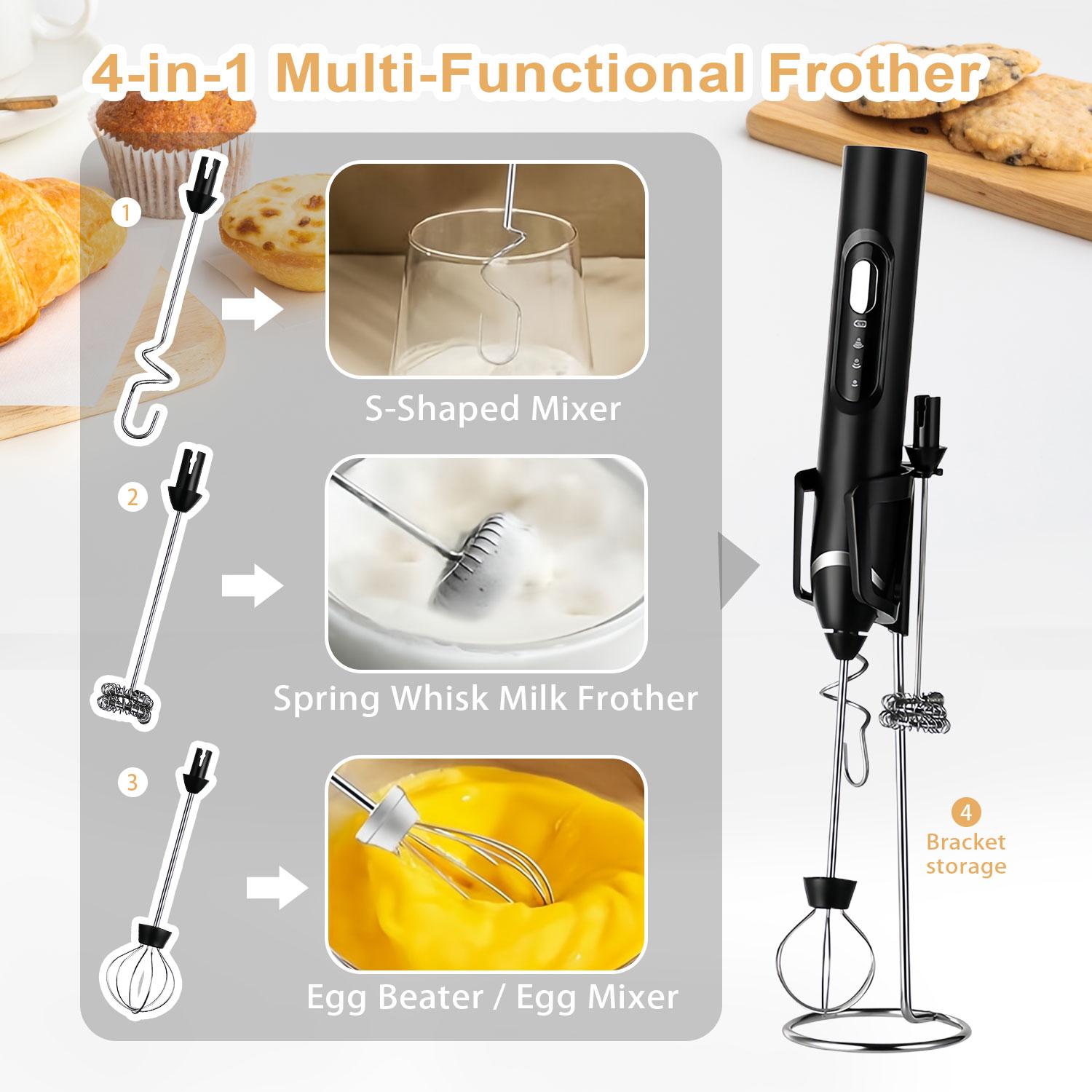 Summervibes 2026 Upgraded Rechargeable Milk Frother Handheld with 3 Heads 3 Speeds, Electric Coffee Mixer & Drink Foamer, Stainless Steel Whisk for Cappuccino, Latte, Cream Maker, Hot Chocolate, Egg Beater, Portable Kitchen Milk Bubbler ToolMothersDayGift Summervibes 2026 Upgraded Rechargeable Milk Frother Handheld with 3 Heads 3 Speeds, Electric Coffee Mixer & Drink Foamer, Stainless Steel Whisk for Cappuccino, Latte, Cream Maker, Hot Chocolate, Egg Beater, Portable Kitchen Milk Bubbler ToolMothersDayGift