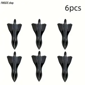 6PCS Universal Car Roof Shark Fin Spoilers, crafted from durable lightweight ABS. Aerodynamic auto exterior accessory optimizes wind flow and boosts a sporty look. Ideal styling modification kit for sedans and SUVs.