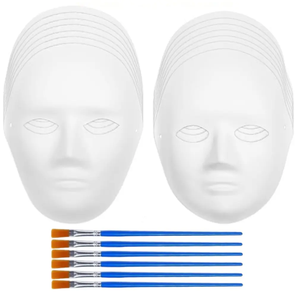 30 piece 2 Sizes Paintable White Plain Masks Blank Costume Masks DIY Full Face Masks for Mardi Gras Cosplay Dance Party