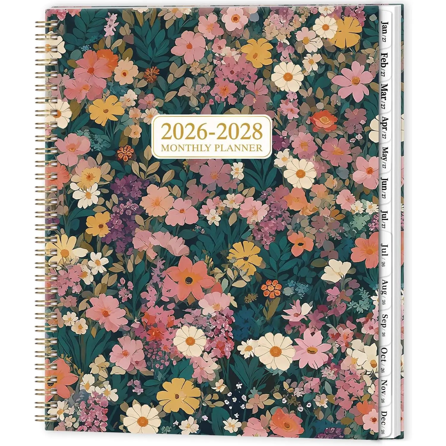 Monthly Planner 2026-2028 - 2 Year Monthly Planner/Calendar 2026-2028, July 2026 - June 2028, 9" x 11", 24 Monthly Tabs, Double-Sided Pocket, -wire Binding, Holidays, Inspirational Quotes