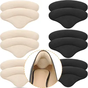 6 Pairs Heel Cushions Inserts for Loose Shoes, Heel Pads Grips Liner Snugs, Filler Improved Shoe Fit and Comfort, Prevent Too Big Shoes from Slipping,Heel Pains frictions and Blisters (Black & Beige)
