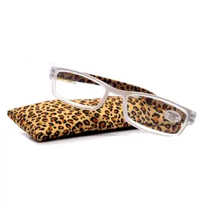 Xena, (Premium) Reading Glasses, Square Readers Clear Frosted +1.25.. +6 High / Strong Magnifying Eyeglasses (Brown Leopard) NY Fifth Avenue Lightweight Unisex