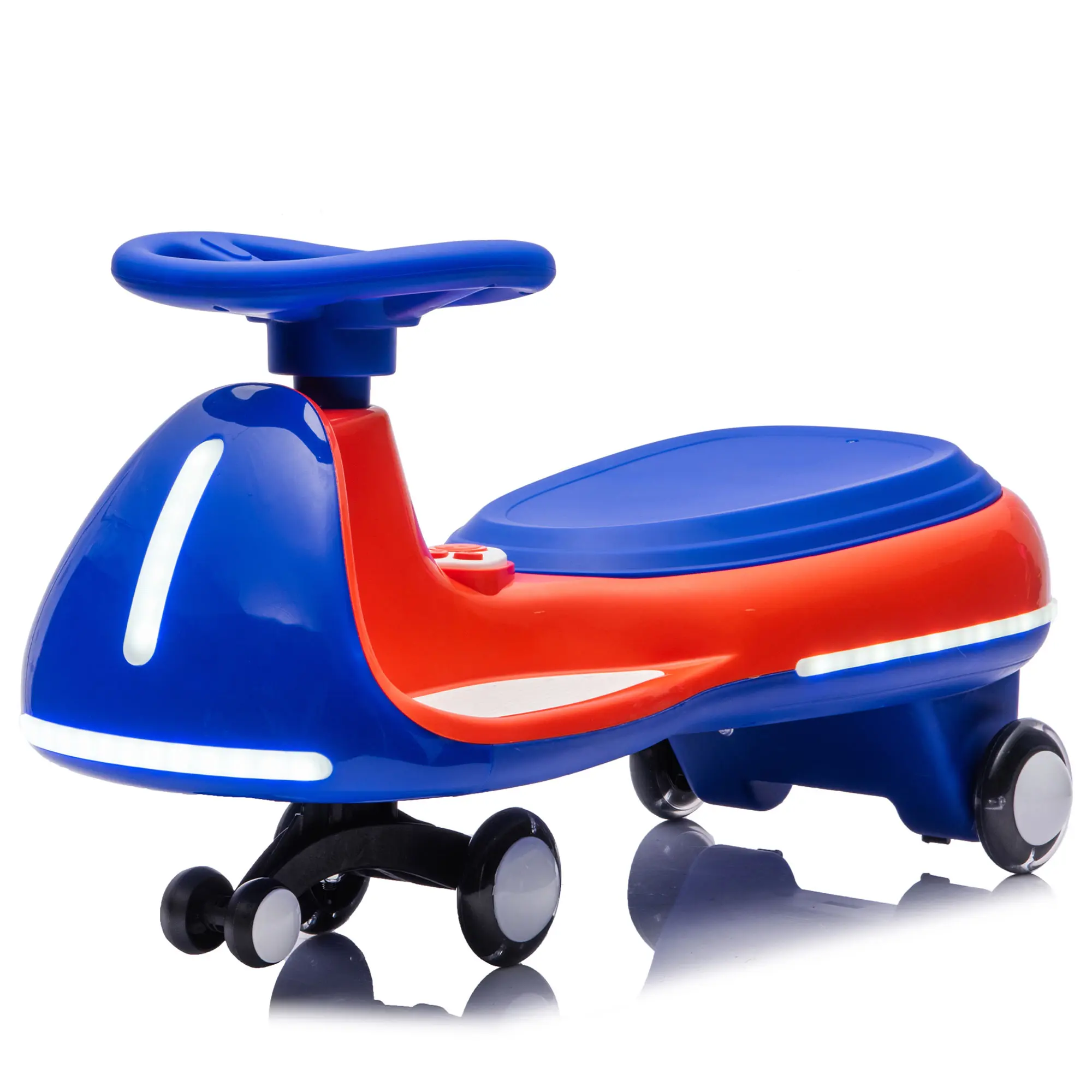 12V Kids' Electric Ride on Wiggle Car for Outdoor Play - 2-in-1 Smart Design, Controllable LED Lights, Flashing PU Wheels, Triangular Stability Frame, 1-Key Start, 4.97 MPH Max Speed, Bluetooth Music, Recommended Age 3-8
