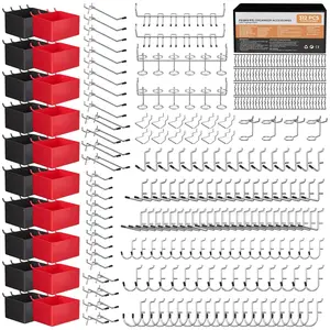 312 count Peg Board Organizer Accessories Kit, Pegboard Hooks Assortment with 20 Bins for Organizing Various Tools, Fit 1/8 or 1/4 inch Pegboard for  Storage, Garage, Workbench, Craft Room