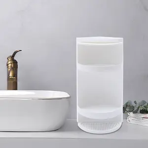 3 Tier Corner Shelf White PP Modern Bathroom Storage Rack for Shower Products Kitchen Supplies Cosmetics Wall Mounted Organizer