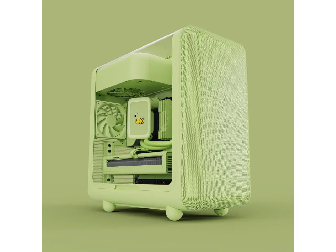 HYTE CS-HYTE-X50G-MM Green ABS / Steel / Tempered Glass ATX Mid Tower Case (Computer Cases - ATX Form)