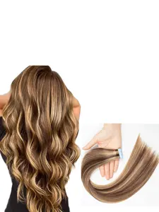 Mini Tape Hair Extension 10 Pcs Human Hair Invisible Natural Look, Add Volume & Length for Women, Perfect for Holiday Occasions, Real Hair Extensions