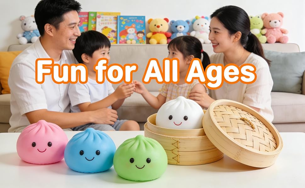 Size3.15*1.97in.2026 New Glitter Dumpling Squishy with Steamer Box, Soft Sensory Fidget Steamed Bun Squeeze Tool for Adult Stress & Anxiety Relief,3.15 inches in Diameter Cute Office Desk Decor and Relaxing Accessory