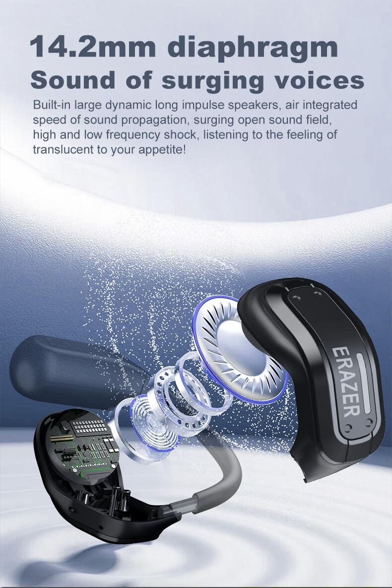 ERAZER X8 OWS Translation Wireless Bluetooth Earphones Support 135 Languages Real Time Bluetooth Translation Playing Music Phone Calls Headphones & Meeting Summary Earbuds