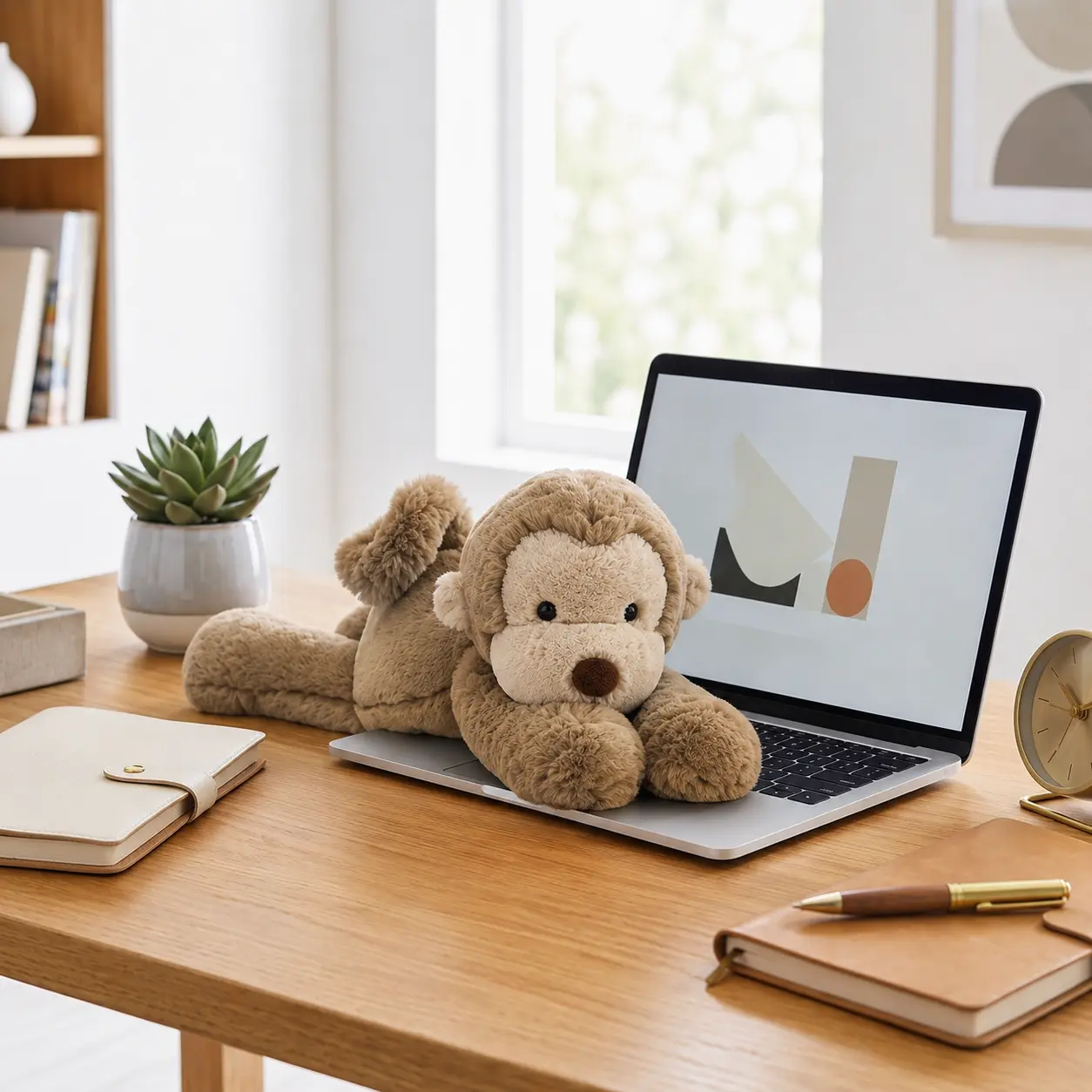 Jellycat Smudge Monkey Stuffed Animal , Super Soft Floppy Plush Toy, Cute Cuddle Companion & Birthday Gift