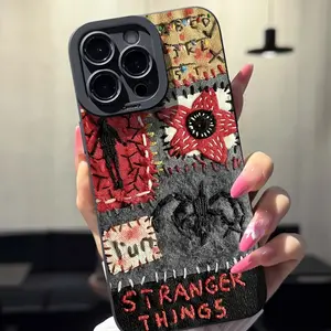 Stranger Things Fabric Pattern Shockproof Protective Phone Case for iPhone 11 12 13 14 15 Pro and Samsung Galaxy S21 S25, Unique Gift for Boyfriend Girlfriend