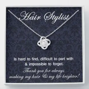 Friend Necklace, Love Knot Necklace, Hair Stylist Gift, Hair Stylist Necklace, Gift For Hairstylist, Hairdresser Necklace, Message To My Daughter, Daughter Gift, Father Daughter Necklace, Christmas Gift, Birthday Gift