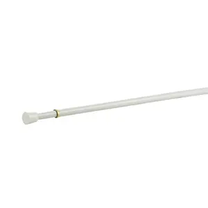 212 MAIN Round Tension Rod, Kenney Manufacturing Company KN631-1, 28-48 in. Adjustable, White Bedding Accessory