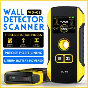 WD-02 Wall Detector Stud Finder New Design Positioning Hole TFT Display AC Live Cable Wires Metal Wood Stud Wall Scanner