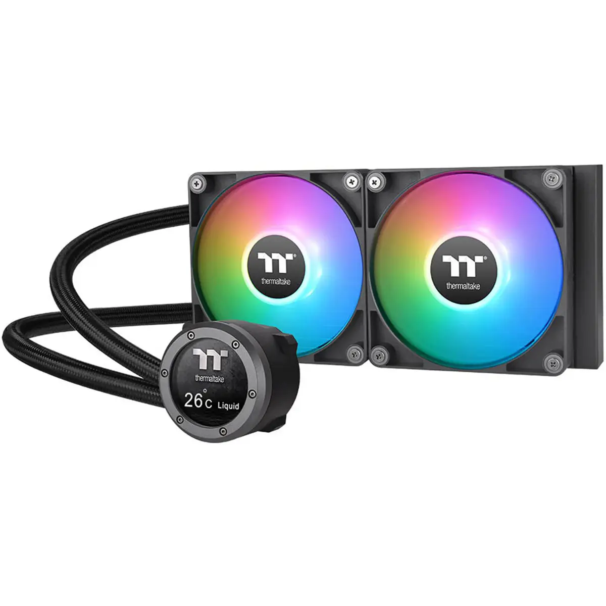 Thermaltake TH240 V2 Ultra 240mm ARGB Sync All-in-One CPU Liquid Cooler with 2.1" LCD Display, Black
