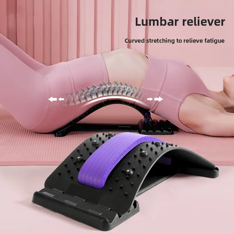 Lumbar Spine Traction Massager Stretching & Spinal Correction Waist Support Board for Sedentary Work and School Relieve Lower Back Pain Body Care