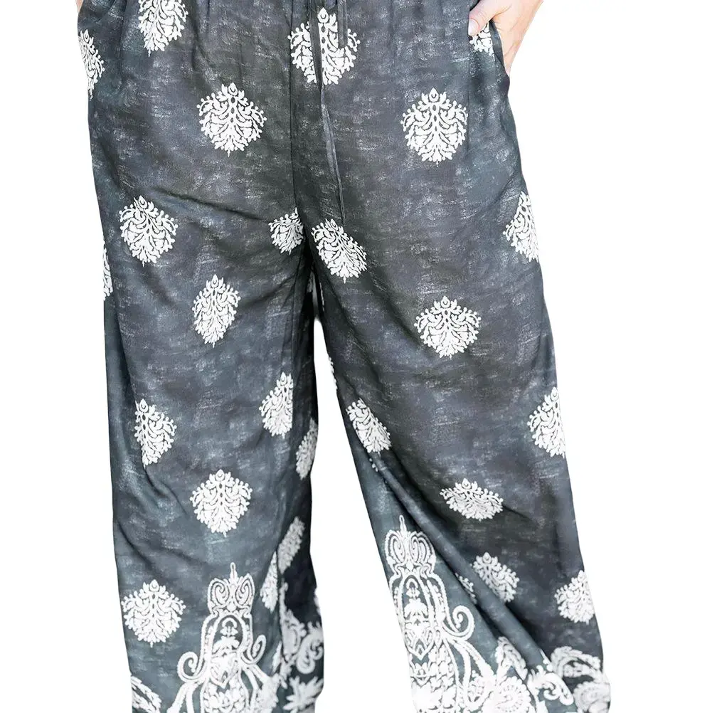 Prints Charming Wide Leg Pants for Women's Wear Bottoms with Unique Design and Pattern - Womenswear