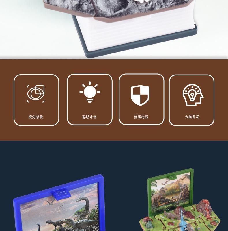 3D Foldable Pop-Up Book – Dinosaur World & Astronaut Space Theme, Mini Keychain Stress Relief Toy