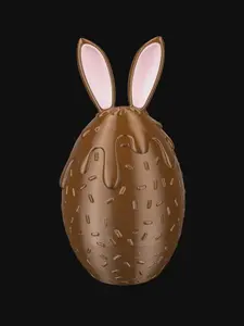 Chocolate Easter Bunny Egg Holder - 3D Printed Candy Container with Ears, Easter Basket Filler, Spring Decor Gift