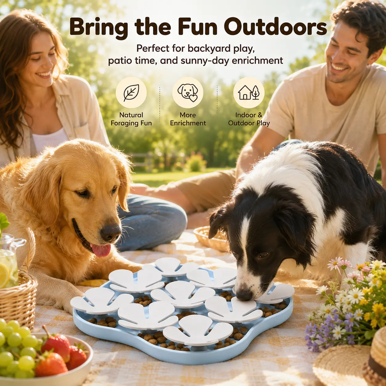 Pet Flower Silicone Snuffle Mat for Dogs & Cats, Treat Hiding Enrichment Mat, Slow Feeding Puzzle Pad in 2 Colors