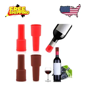 Silicone Wine Stopper,4pcs Reusable and Unbreakable Glass Bottle Sealer Covers Wine Stoppers