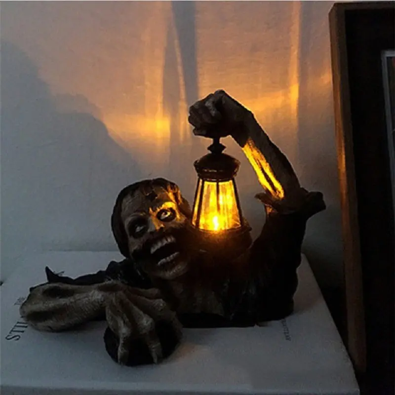 Zombie Crawler LED Lantern Halloween Horror Decoration with Realistic Design and LED Lighting for Shocking Guests