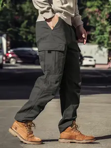 Men's Cargo Pants - 1-Pack Plain Straight-Leg Menswear Trousers with Multi-Pockets, Adventure, Easy, Boot-Friendly for Casual Outdoor Hiking, Adventure Men's Pants