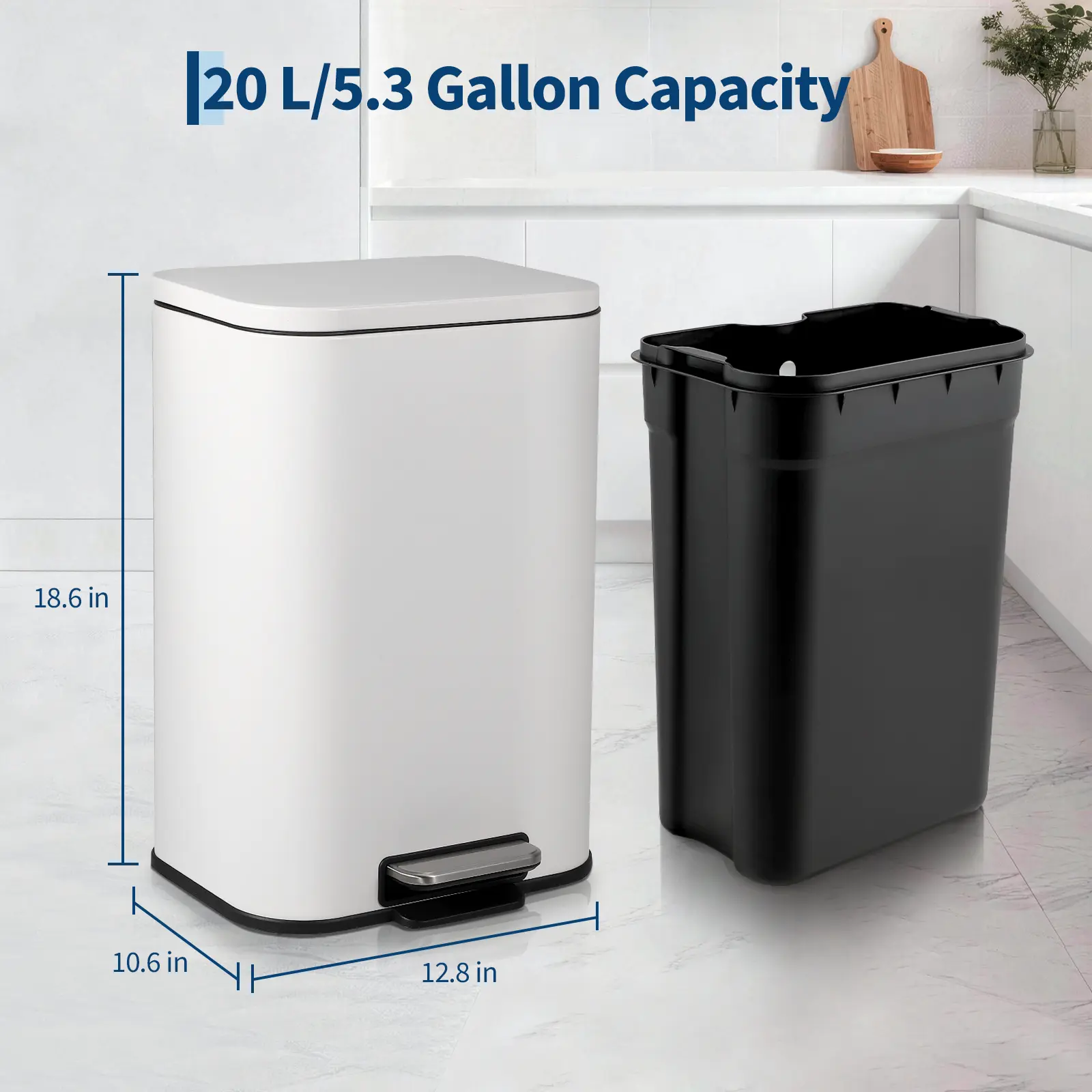 5Gallon - 32.5*27*47.3cm - White 