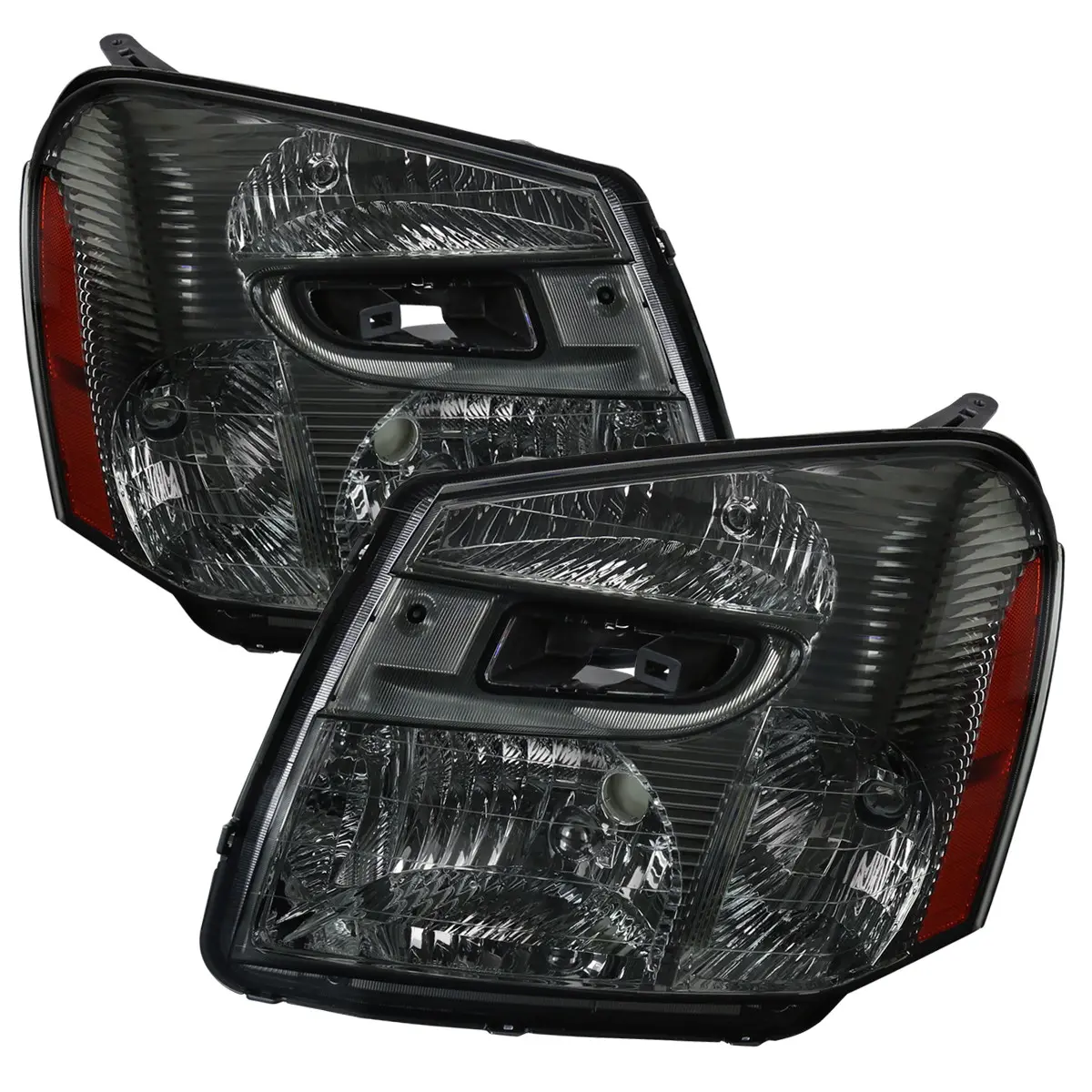 2005-2009 Chevrolet Equinox Factory Style Headlights w/ Amber Reflector (Chrome Housing/Smoked Lens) 2005-2009 Chevrolet Equinox Factory Style Headlights w/ Amber Reflector (Chrome Housing/Smoked Lens)