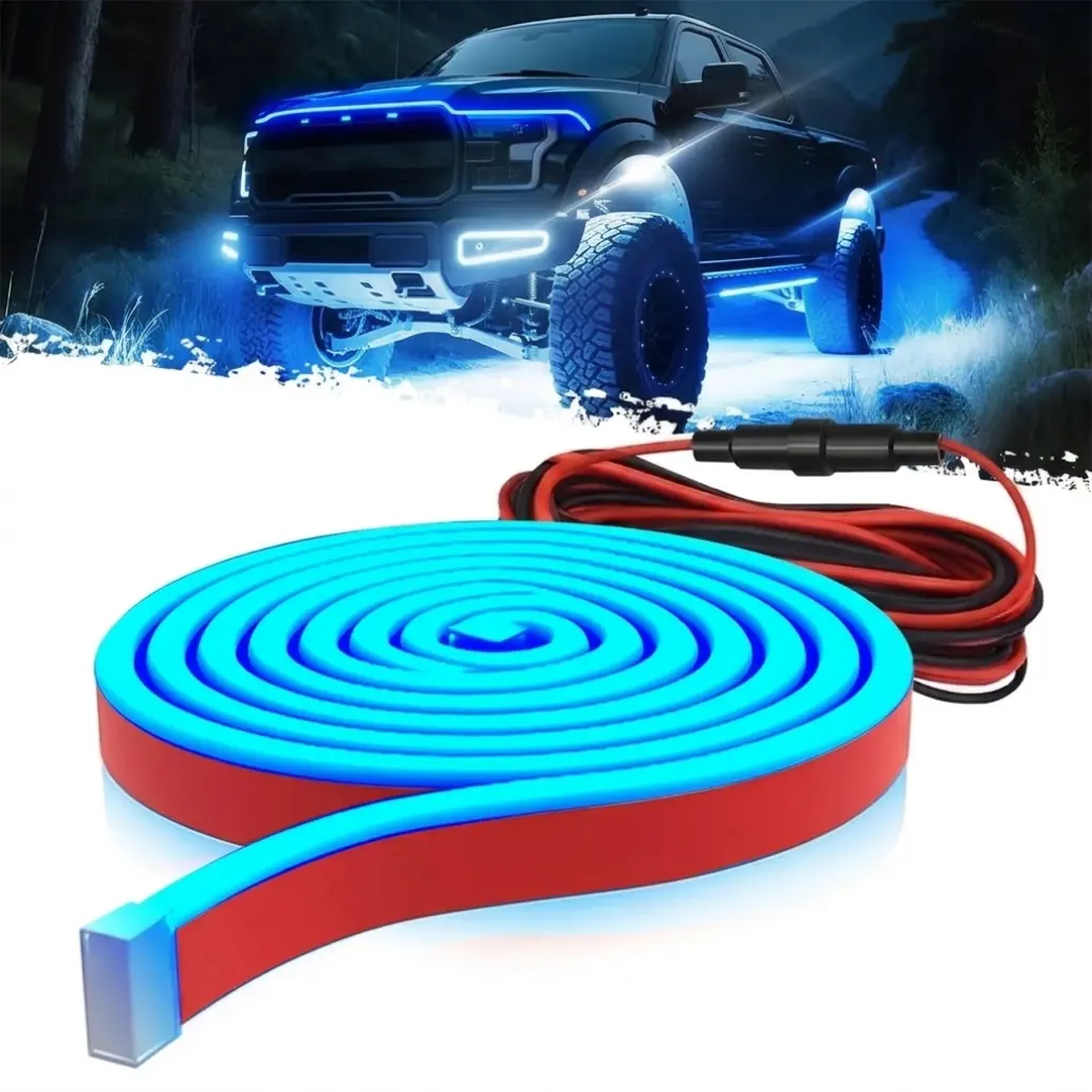 71-inch High Brightness Automotive Hood Gap LED Strip - 12V Input 5W Ambient Lighting Package, Unique Daytime Running Light Design, Easy Installation, Ice Blue Eclipse LED Lights
