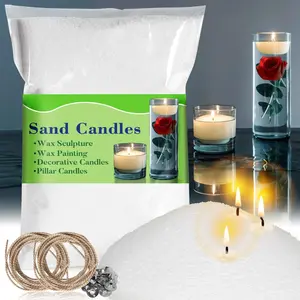 Snow Pearled-Candles with Wicks - White DIY Candle Sand,Pearled Sand Wax with Wicks,Pearled Wax,Refillable for Making,Weddings,Partie,Halloween,Christmas,Thanksgiving 410g