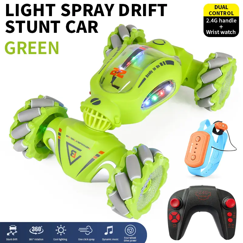 Gesture RC Car, Toys for Boys 6-12 Year Old, Birthday, 4WD Remote Control Car 360° Rotate Transform Drift RC Cars with Lights Music Sprayer, 2.4Ghz Hand Controlled RC Stunt Car
